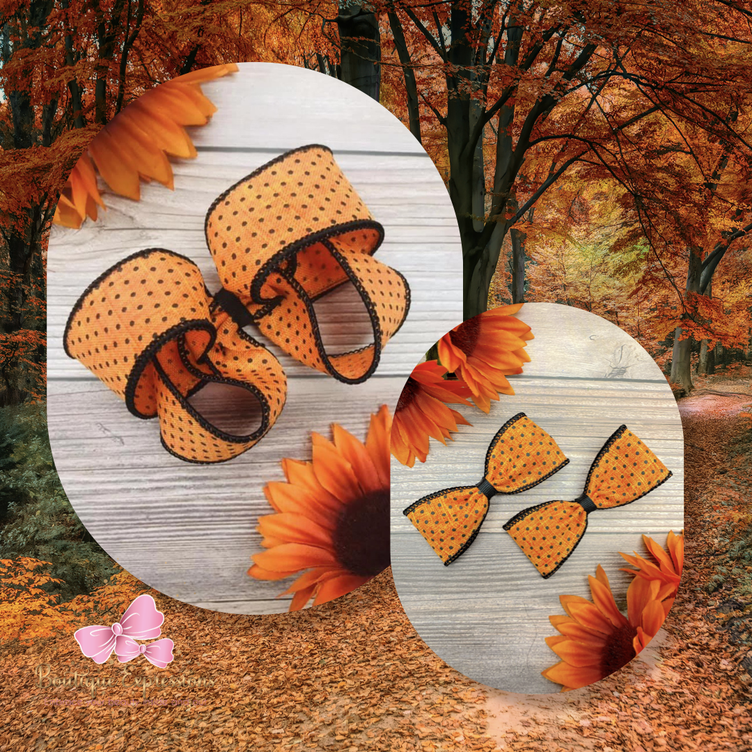 Orange with Black Dotties