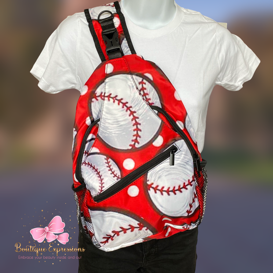 Polka Dot Baseball Sling Bag