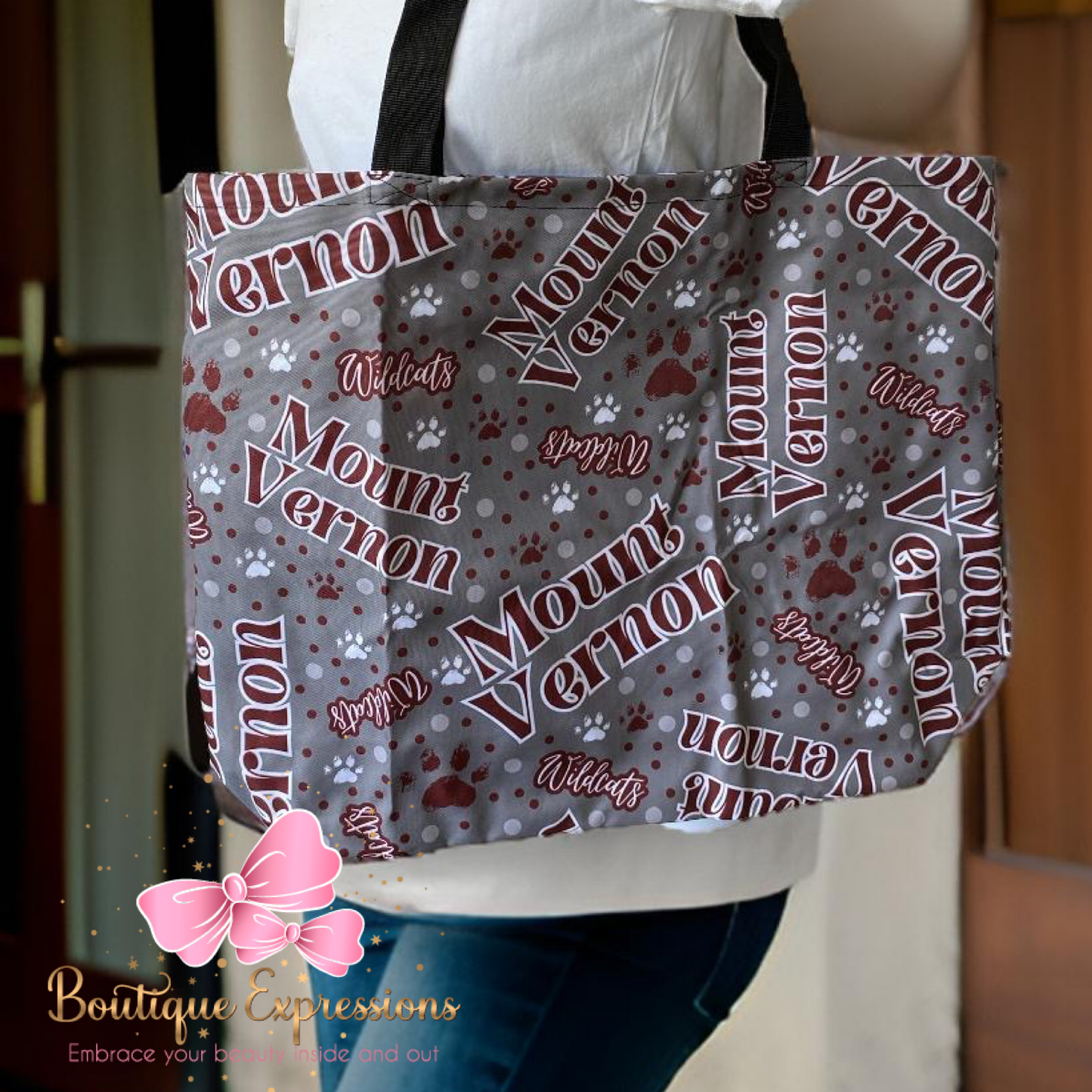 Mount Vernon Canvas Tote with Zipper 15”x15”
