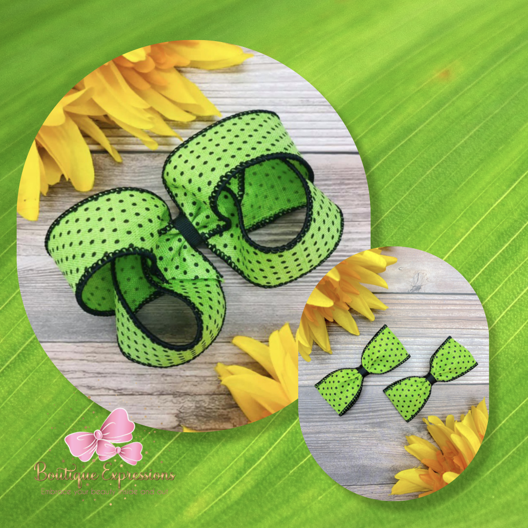 Lime with Black Dotties