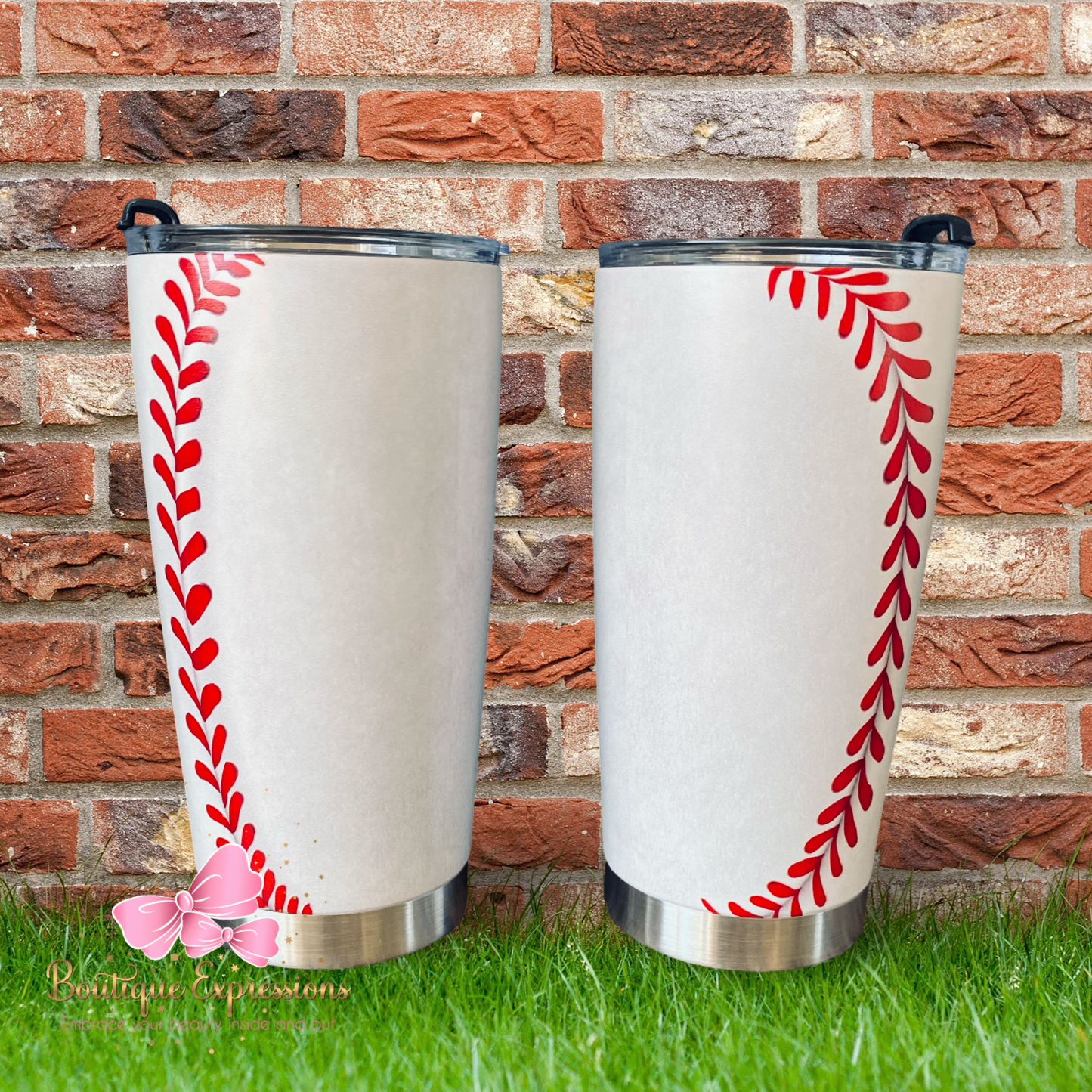 Taped 20oz Coffee Tumbler: Baseball Stitching