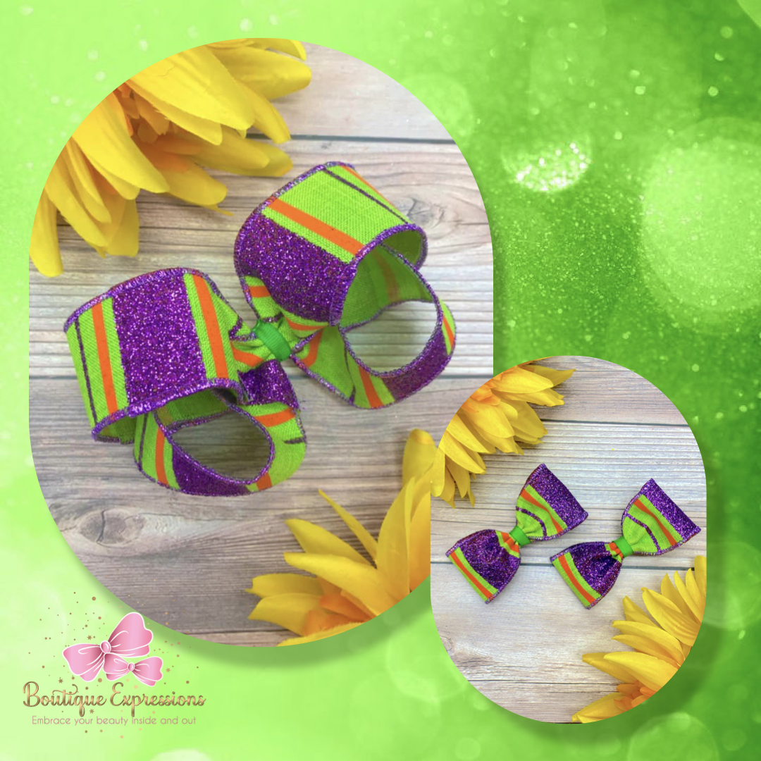 Stripes of Glitter (Lime)