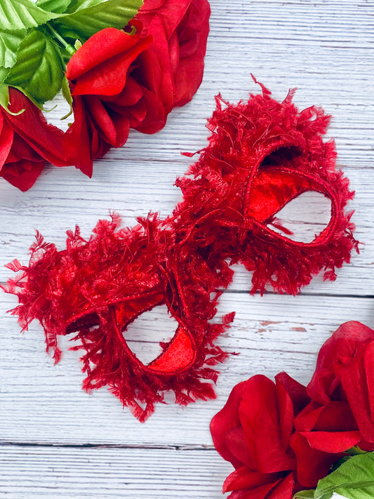 Burgundy Feathered Hair Bow- Crimson Wings