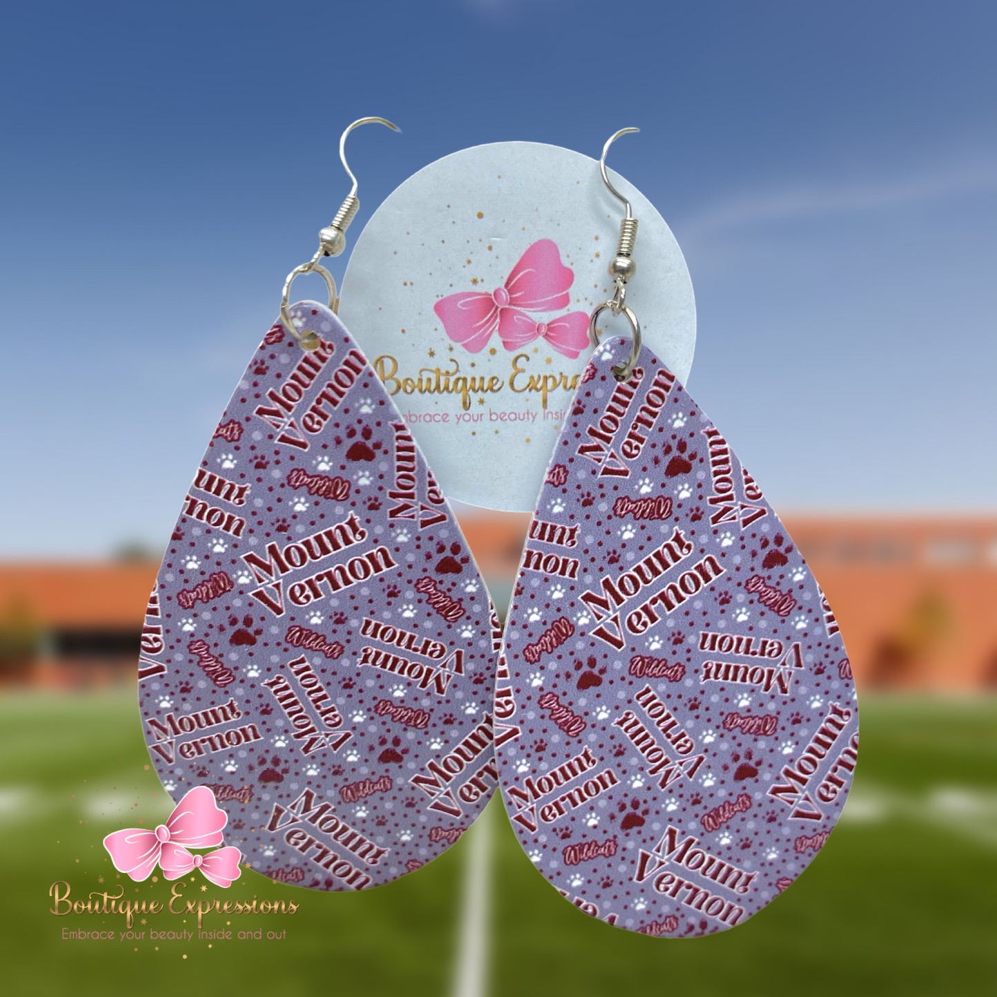Mount Vernon Teardrop Wooden Earrings