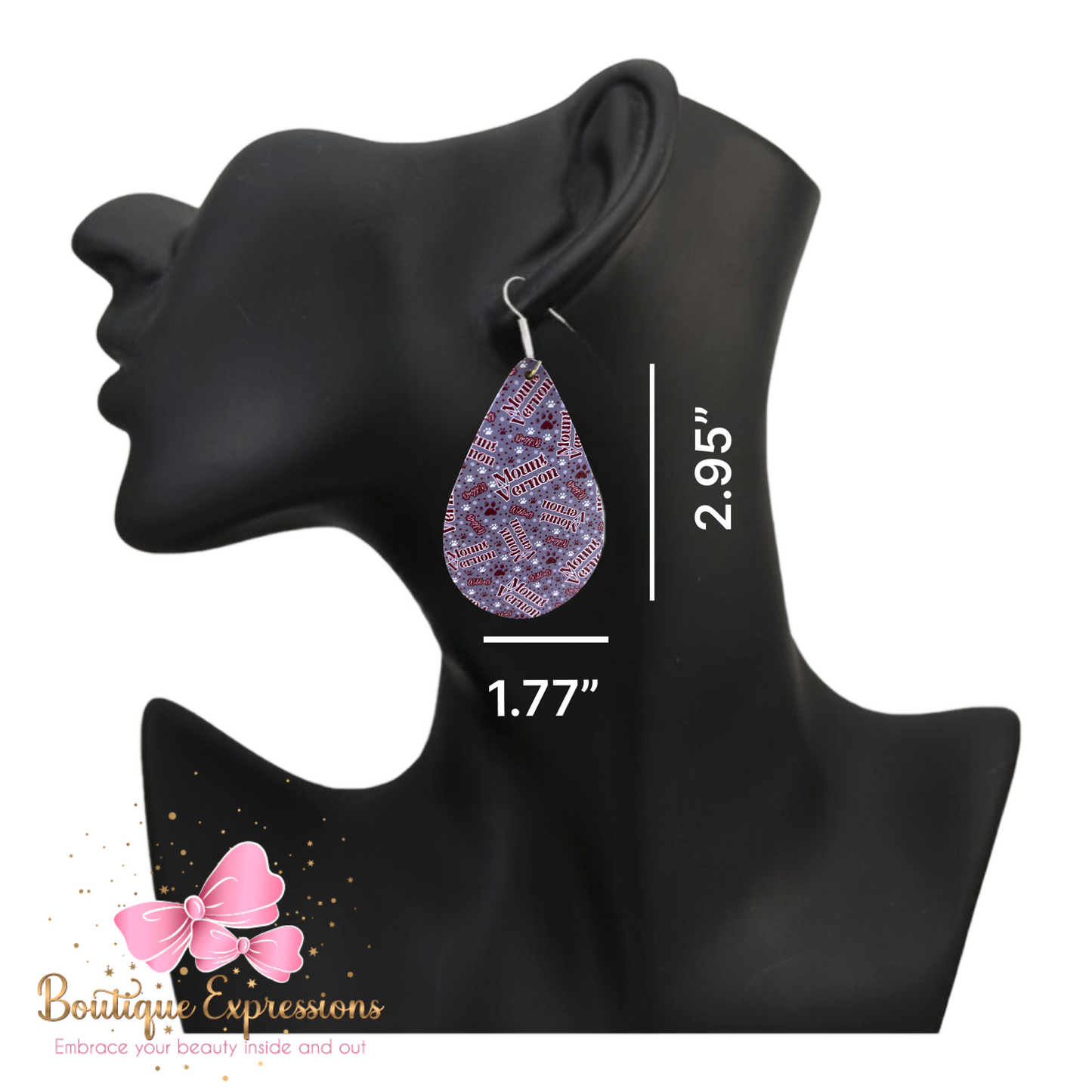 Mount Vernon Teardrop Wooden Earrings