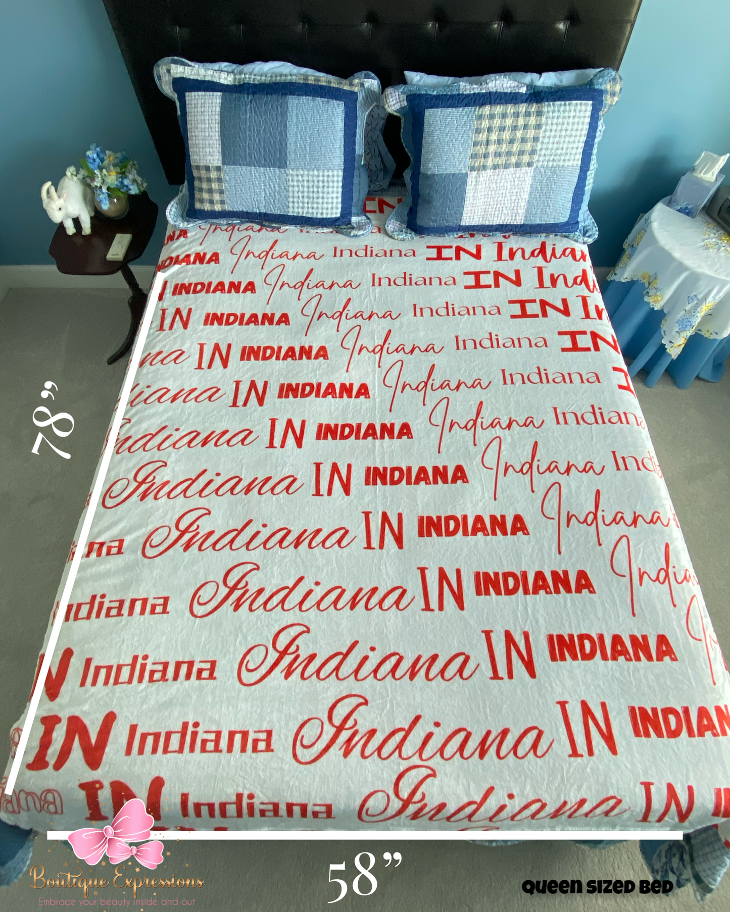 Indiana Name Oversized Blanket
