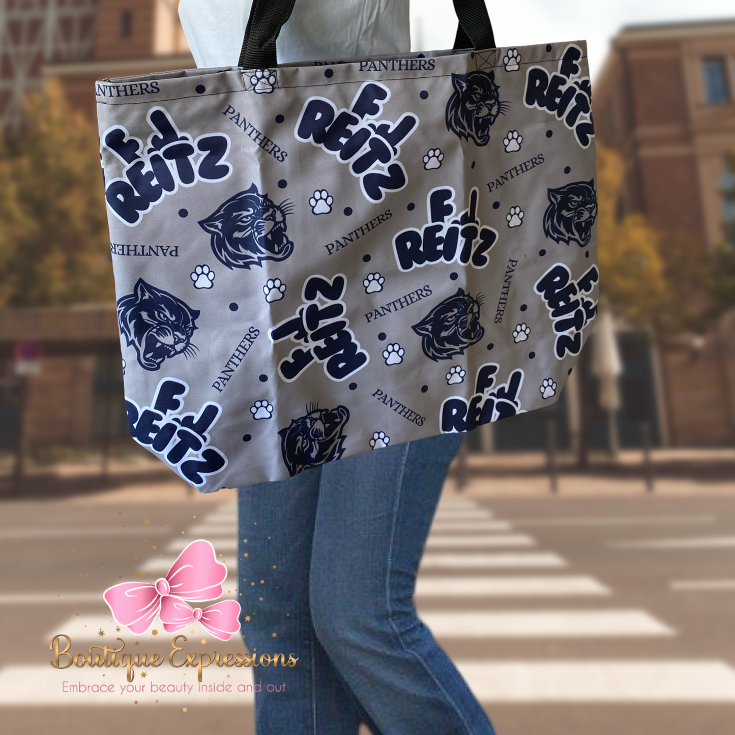 F.J. Reitz Canvas Tote with Zipper 15”x15”