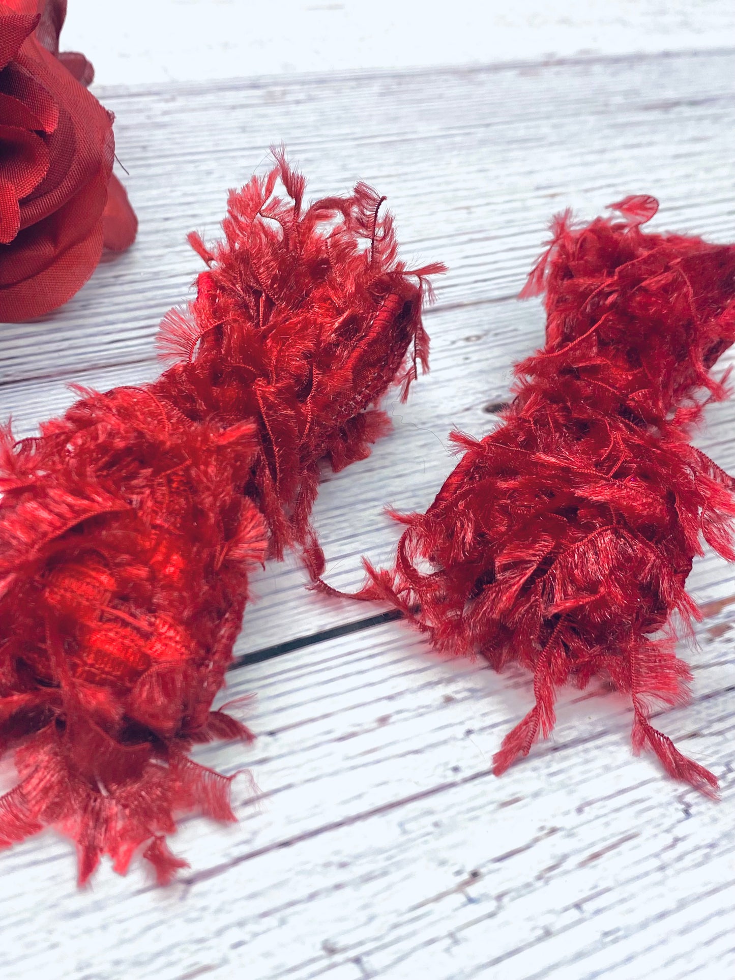 Burgundy Feathered Hair Bow- Crimson Wings