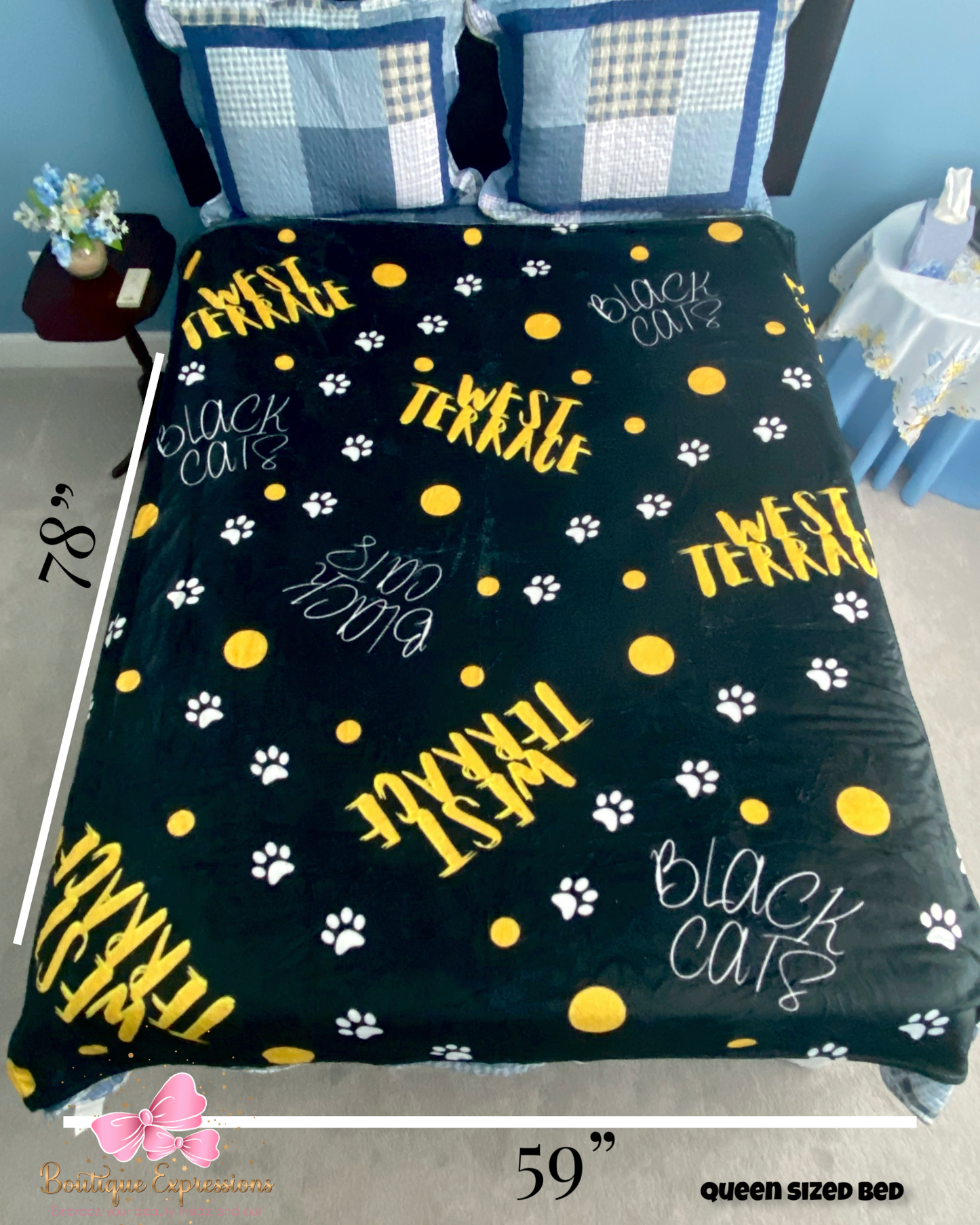West Terrace Black Cats Oversized Blanket