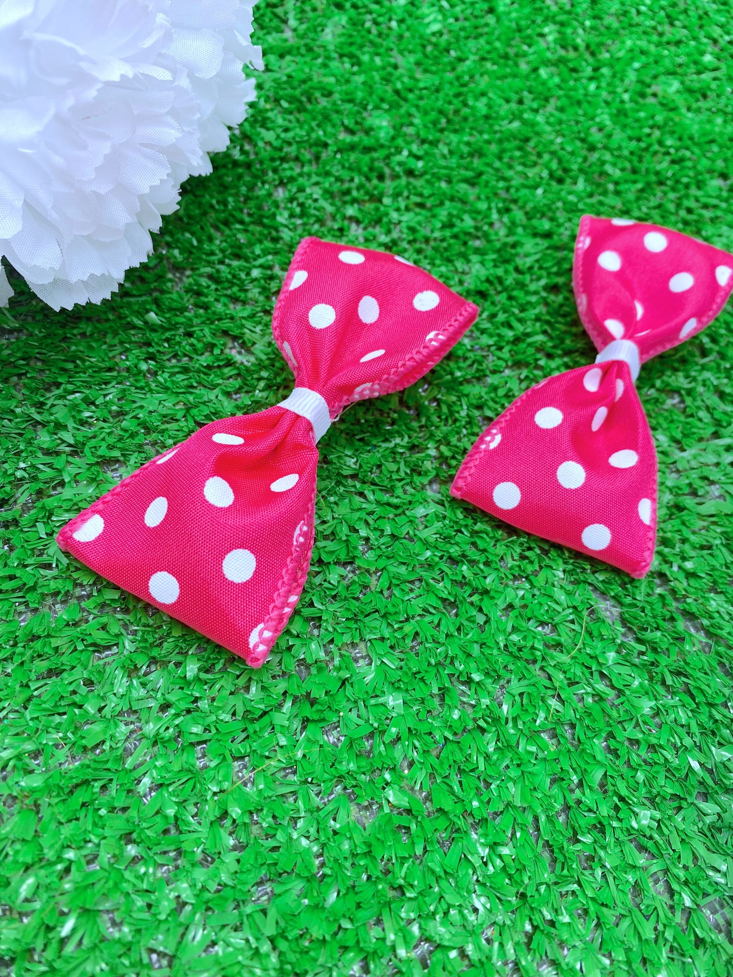 Hot Pink and White Polka Dots