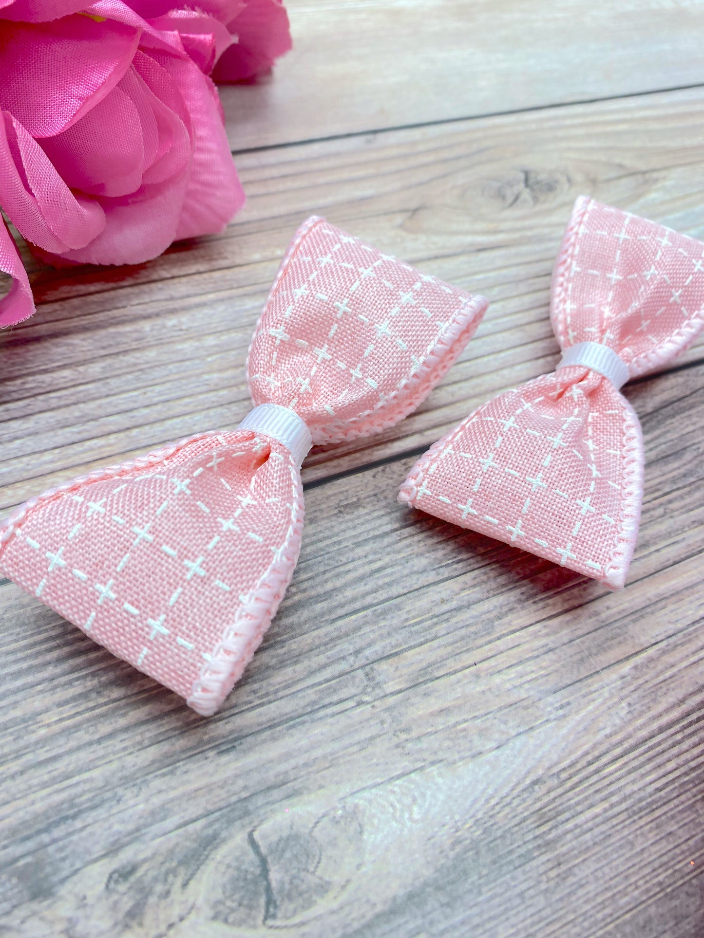 Baby Pink and White Stitching