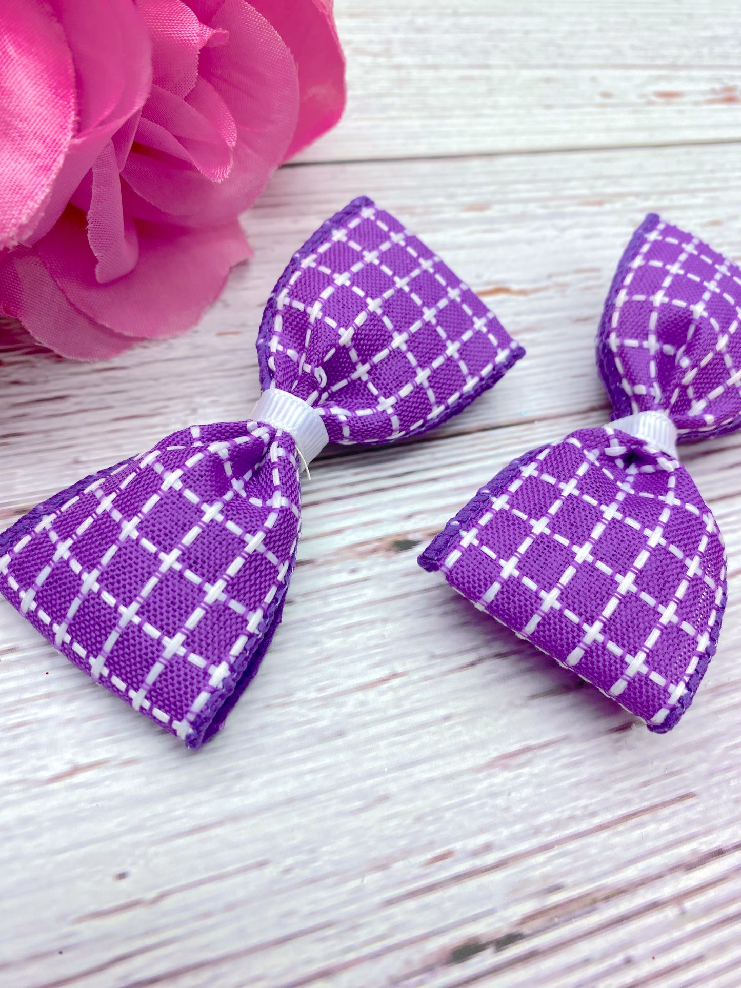 Purple and White Stitching