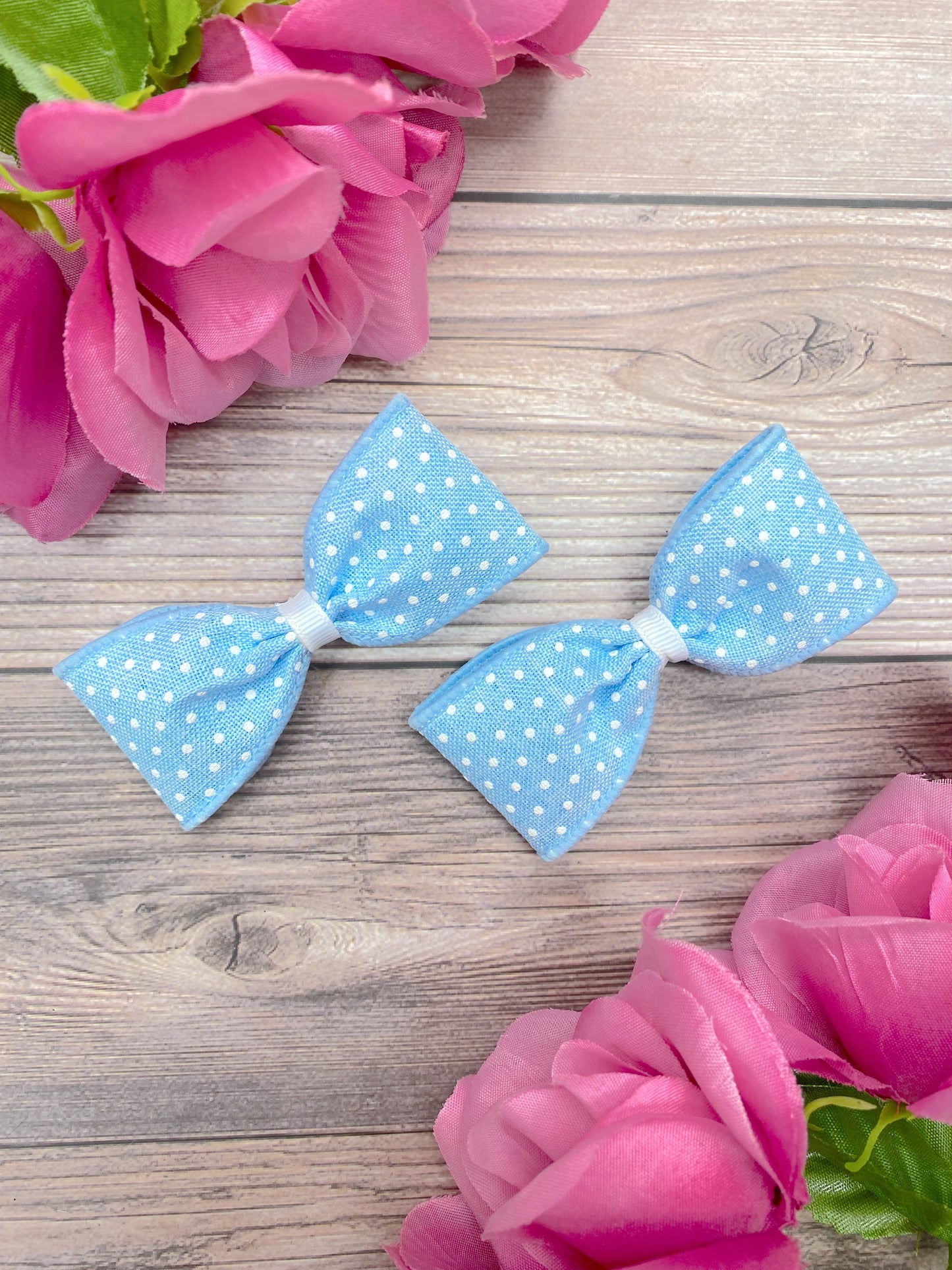 Baby Blue with White Dotties
