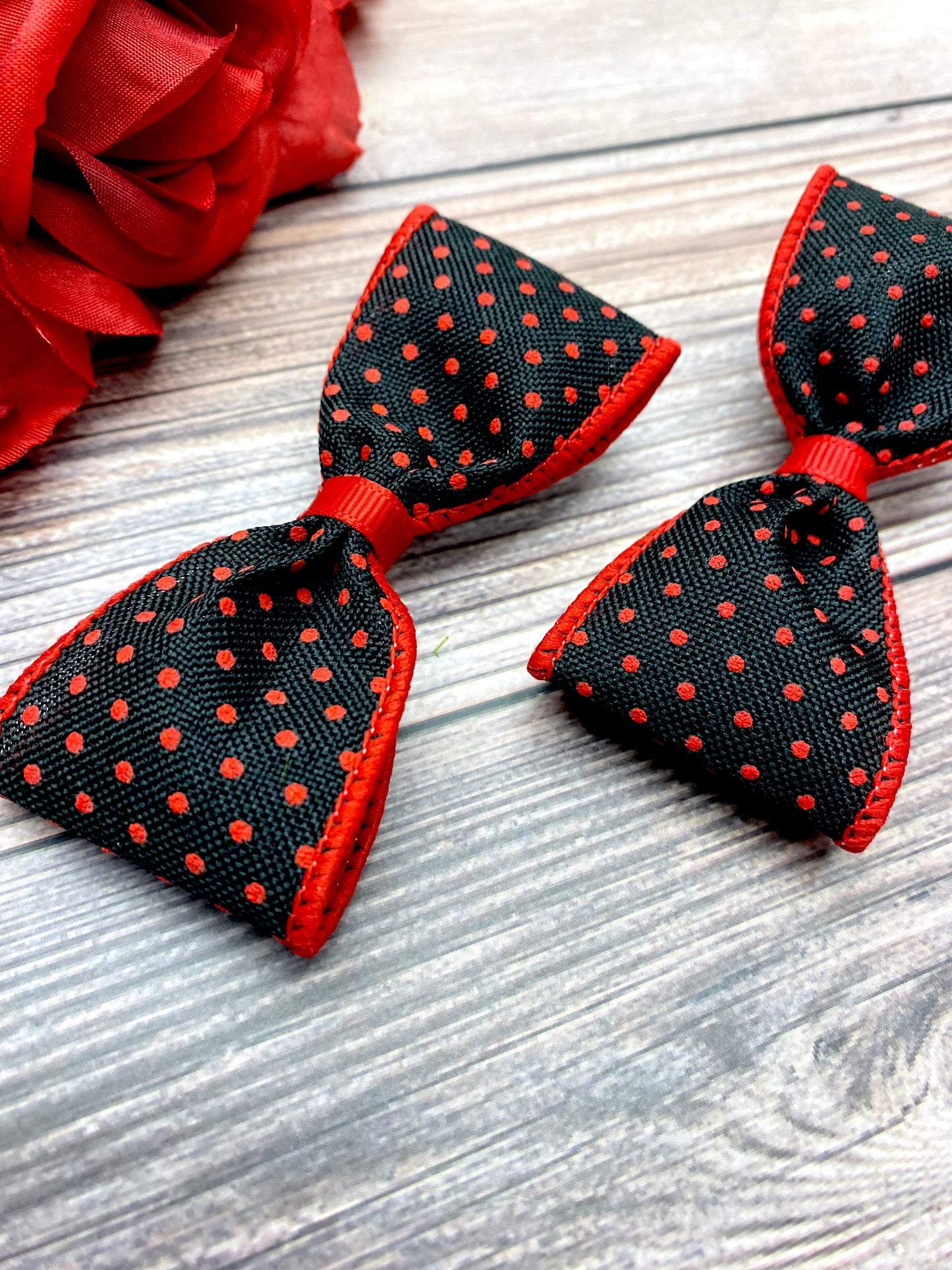 Black with Red Dotties