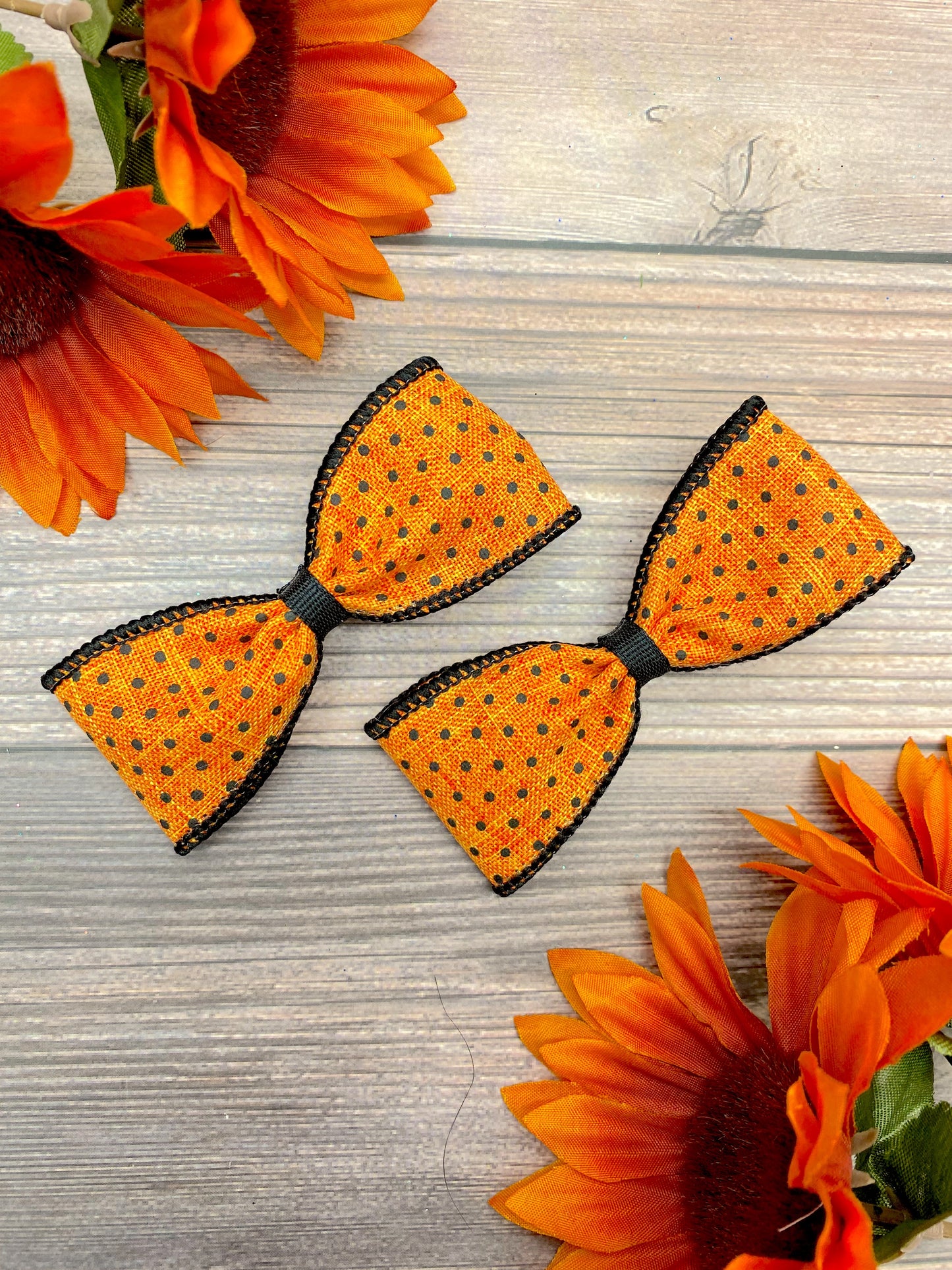 Orange with Black Dotties