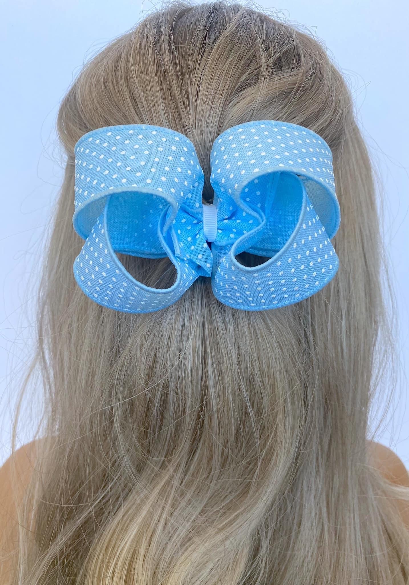 Baby Blue with White Dotties