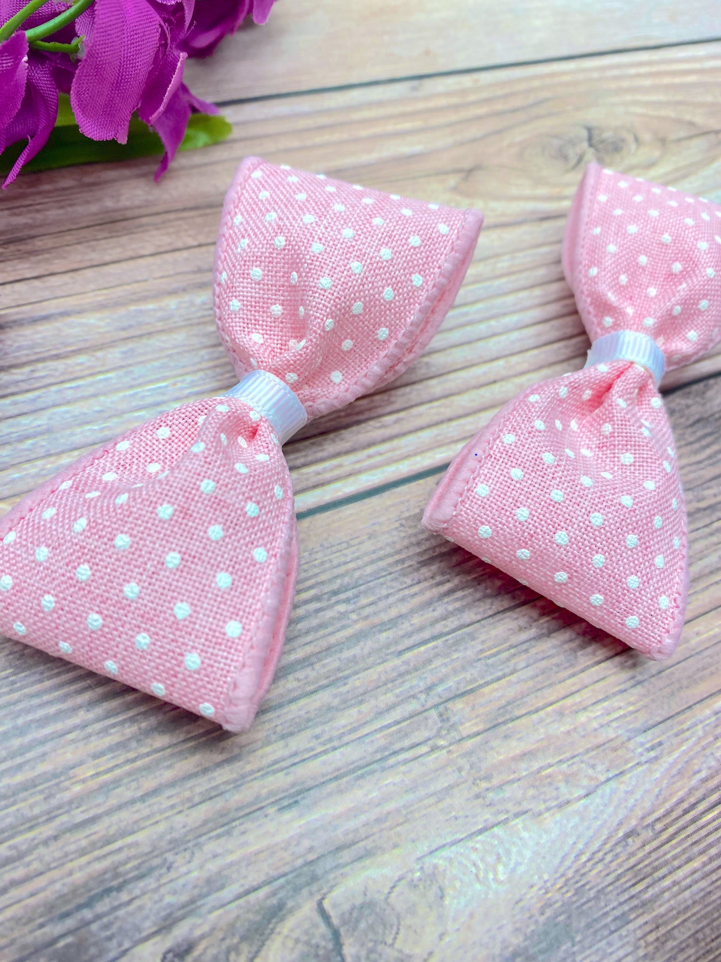 Light Pink with White Dotties