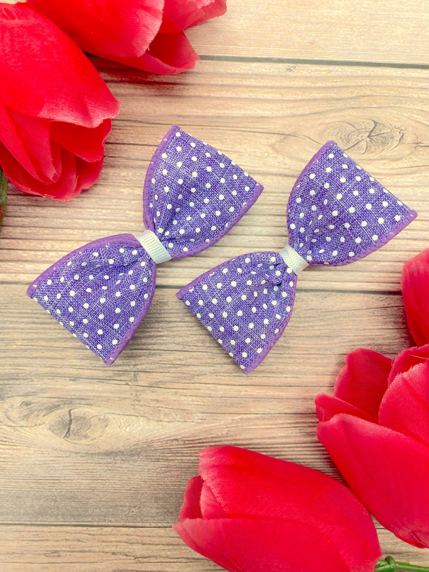 Lavender with White Dotties