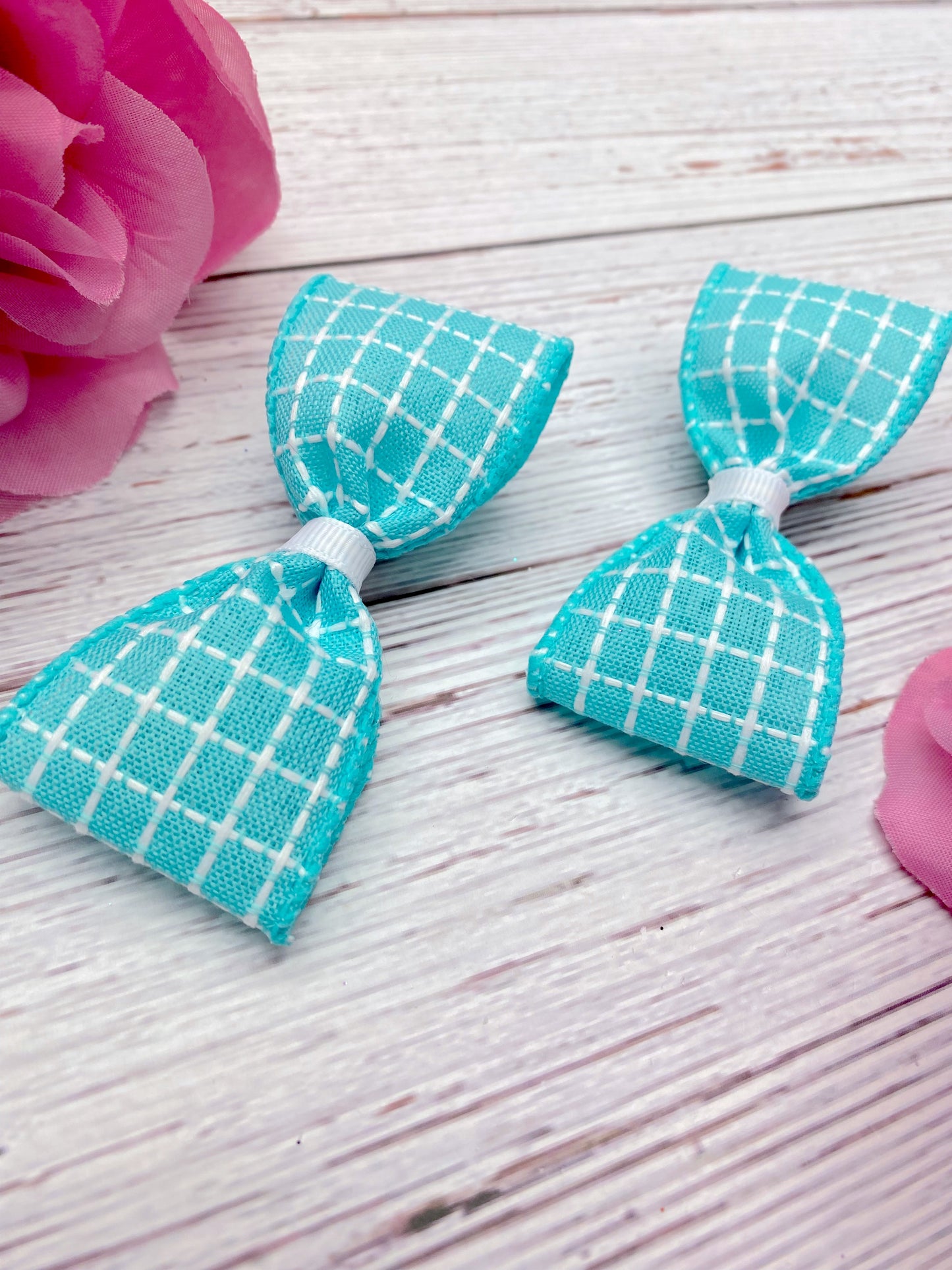 Aqua and White Stitching