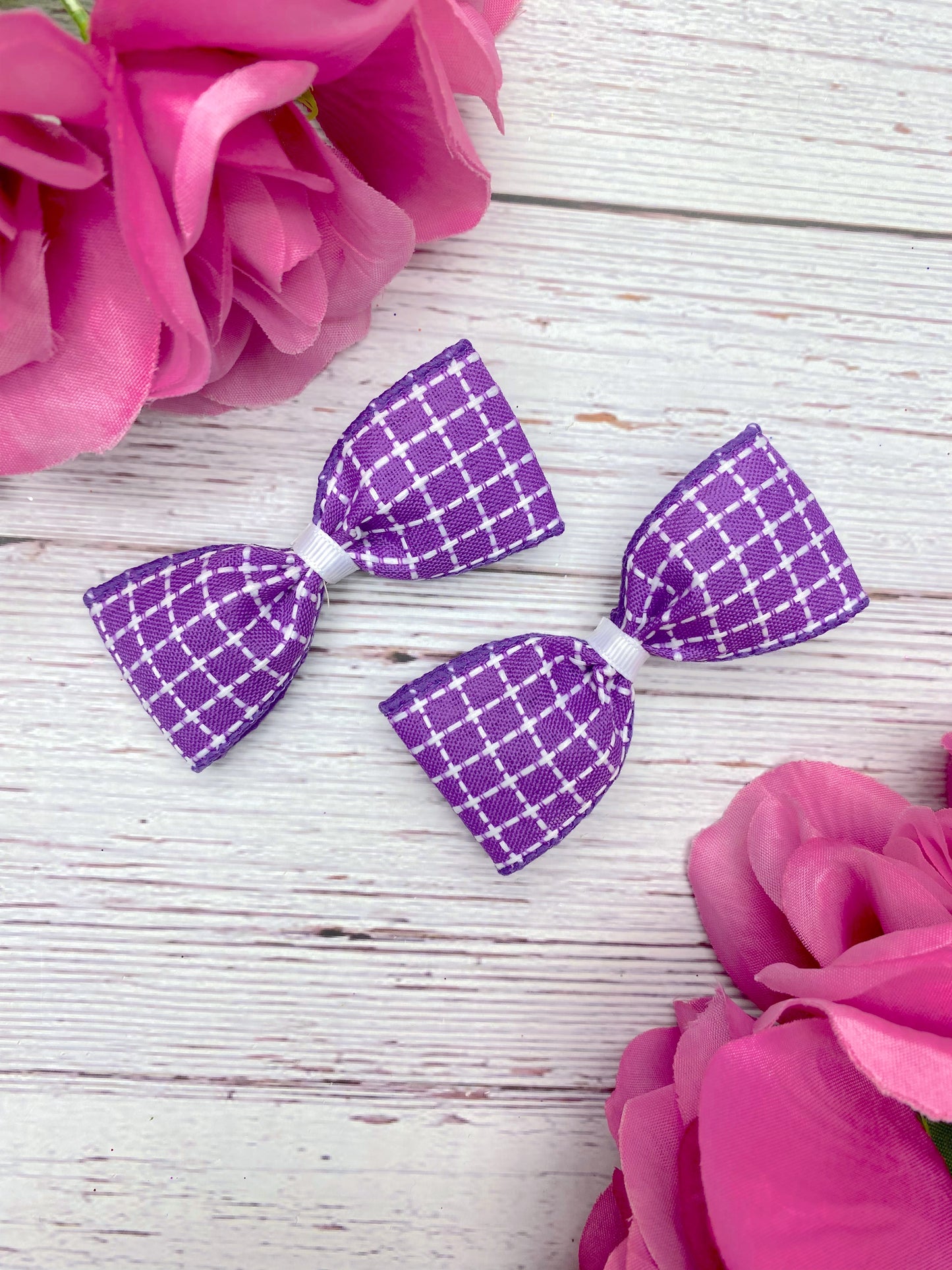 Purple and White Stitching
