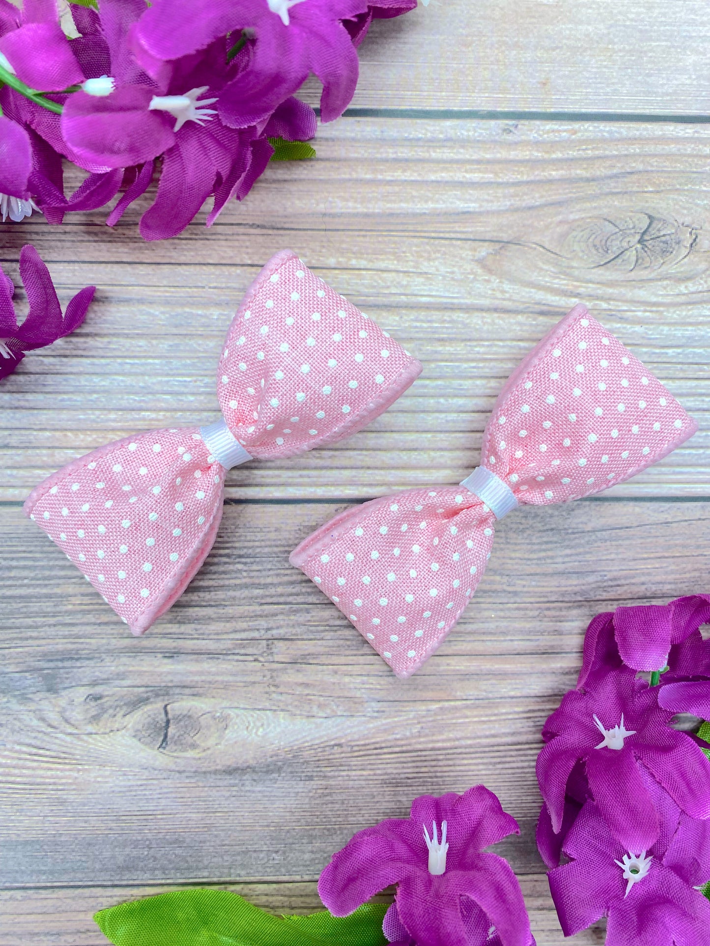 Light Pink with White Dotties
