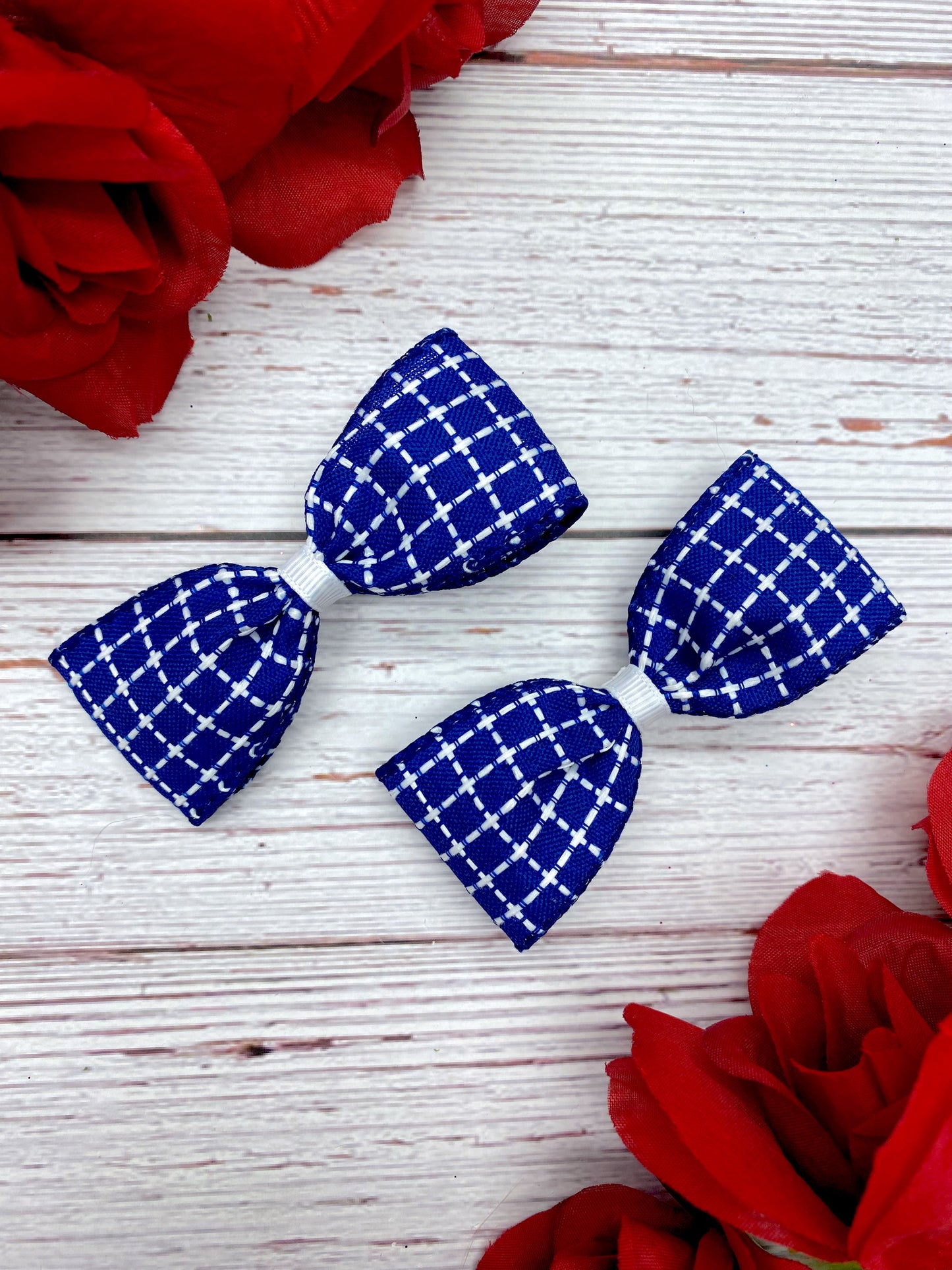 Royal Blue and White Stitching