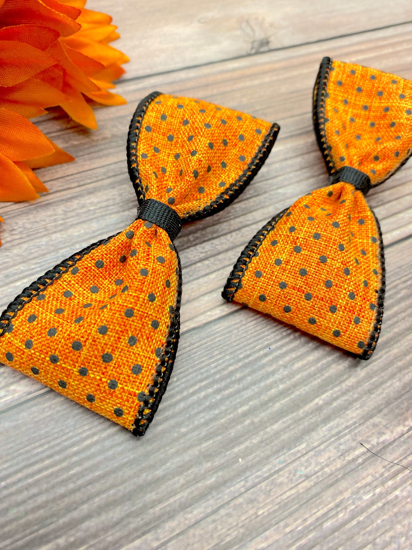 Orange with Black Dotties