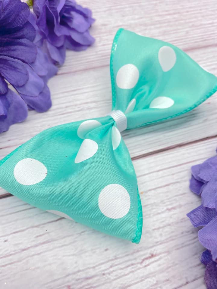 Aqua and White Big Polka Dots