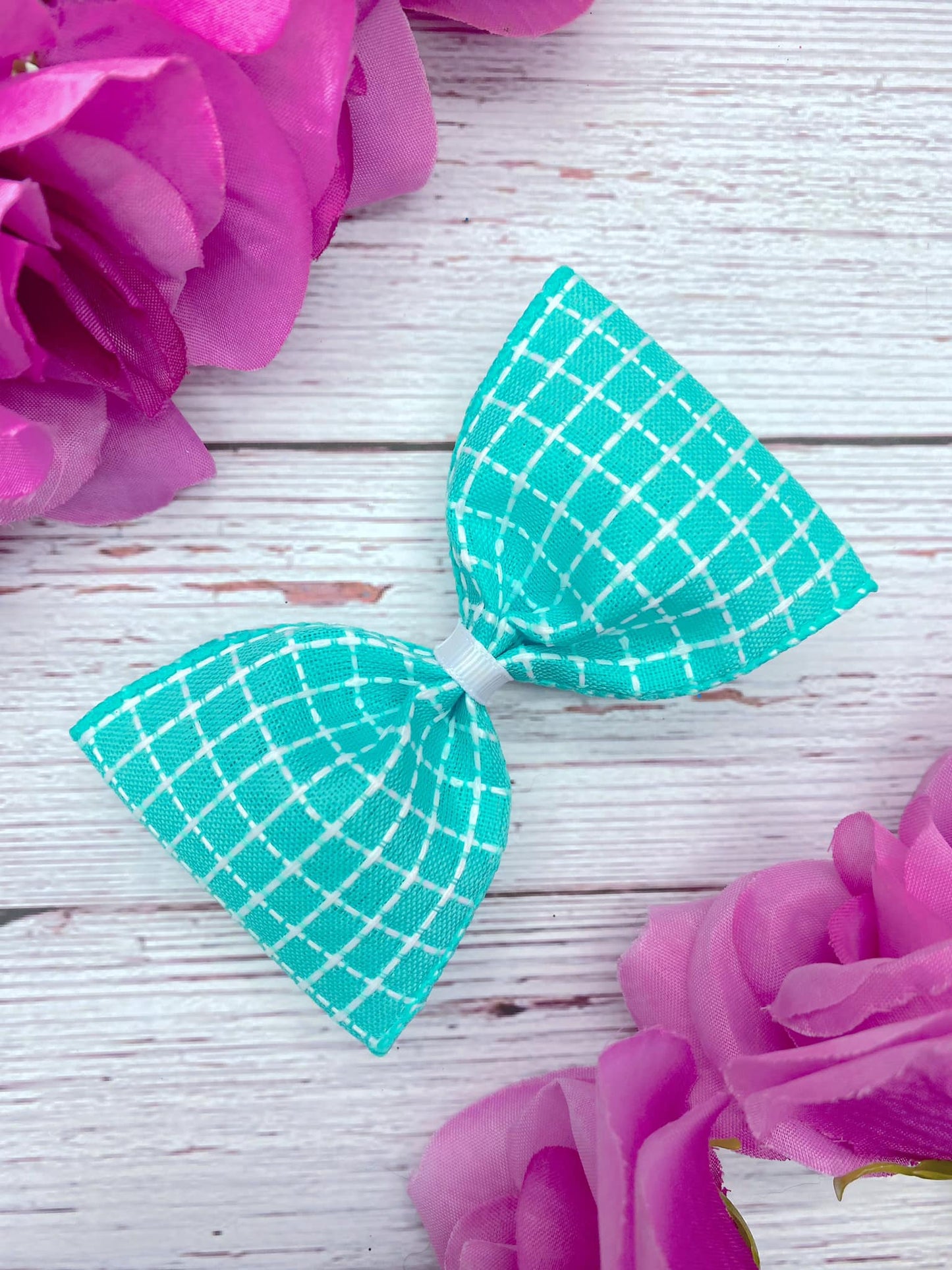 Aqua and White Stitching