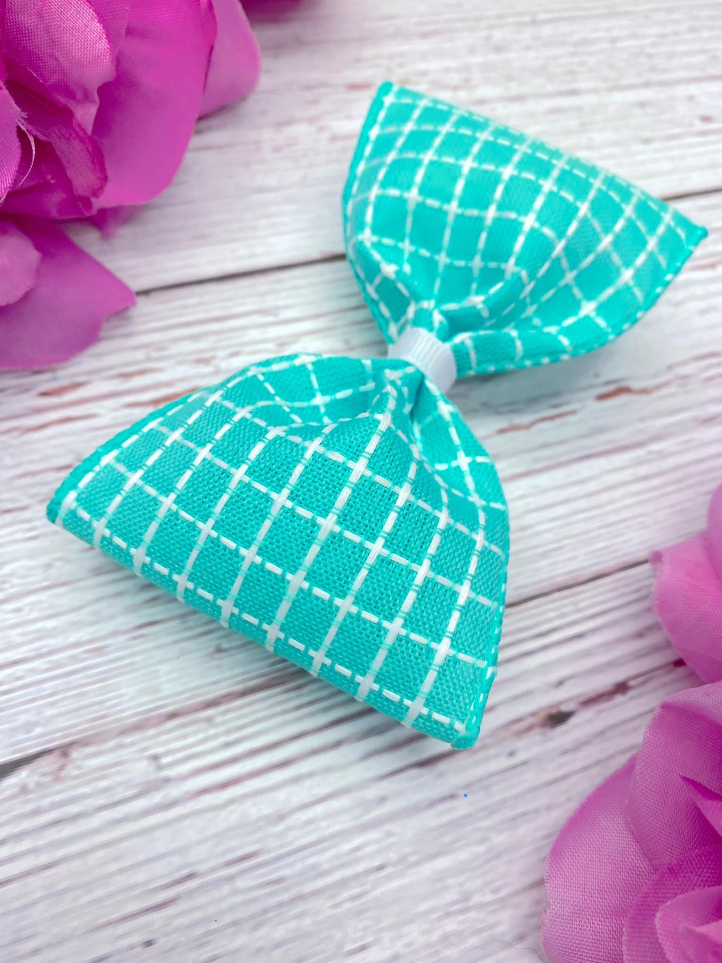 Aqua and White Stitching