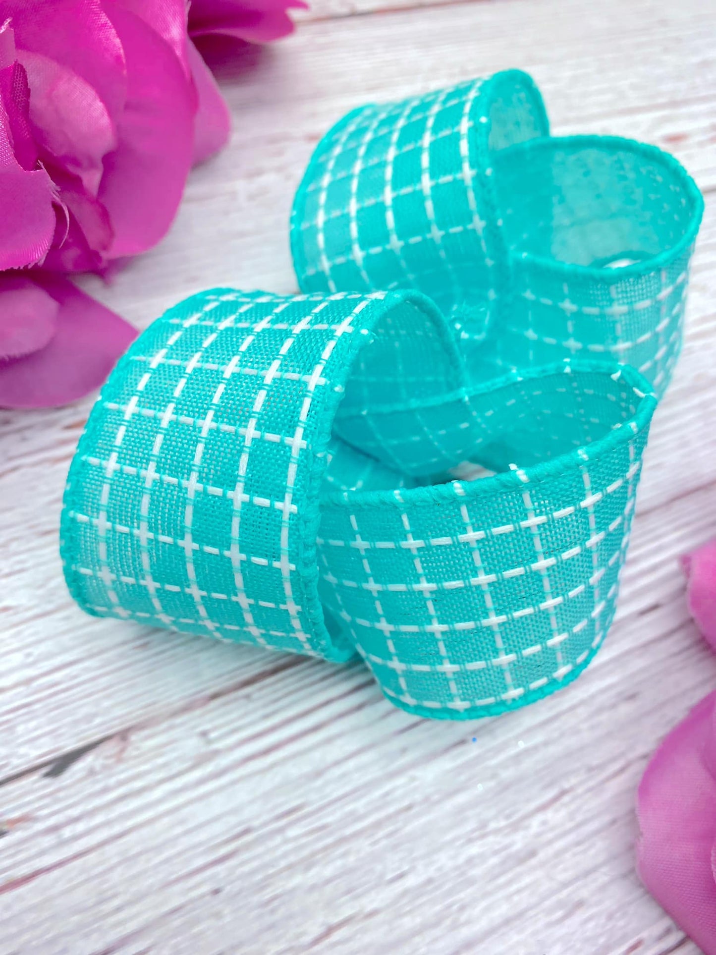 Aqua and White Stitching