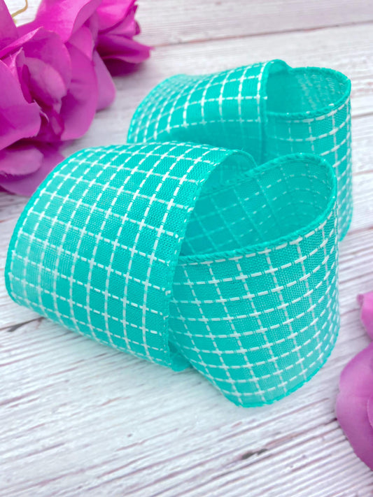 Aqua and White Stitching