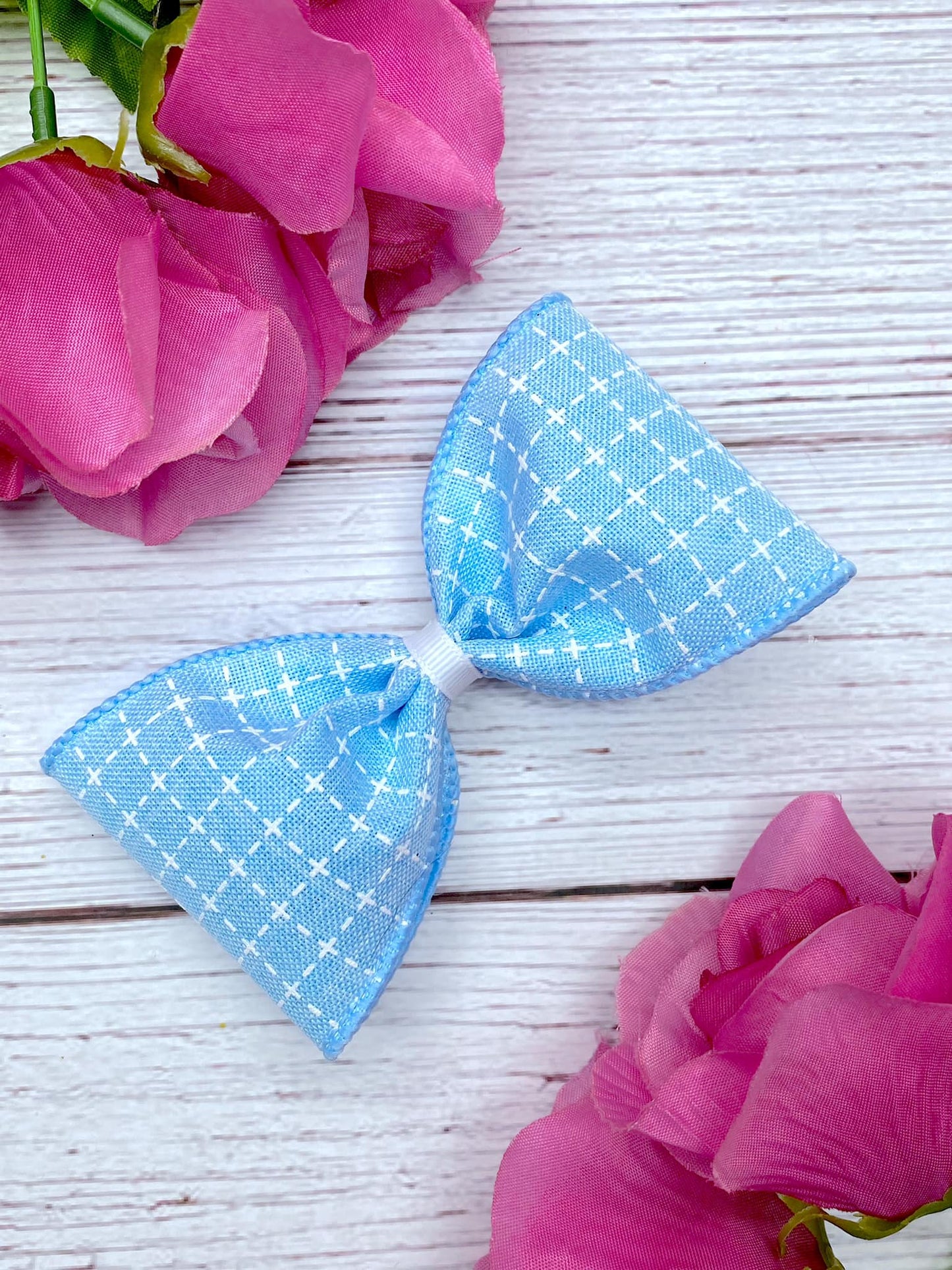 Baby Blue and White Stitching
