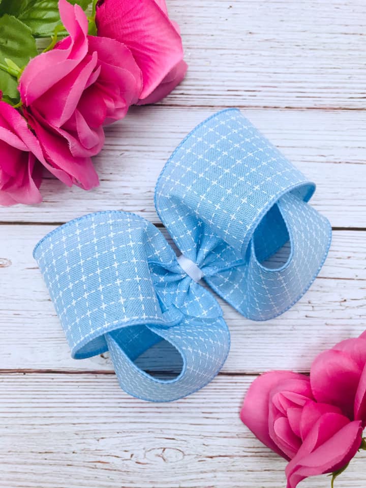 Baby Blue and White Stitching