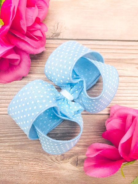 Baby Blue with White Dotties