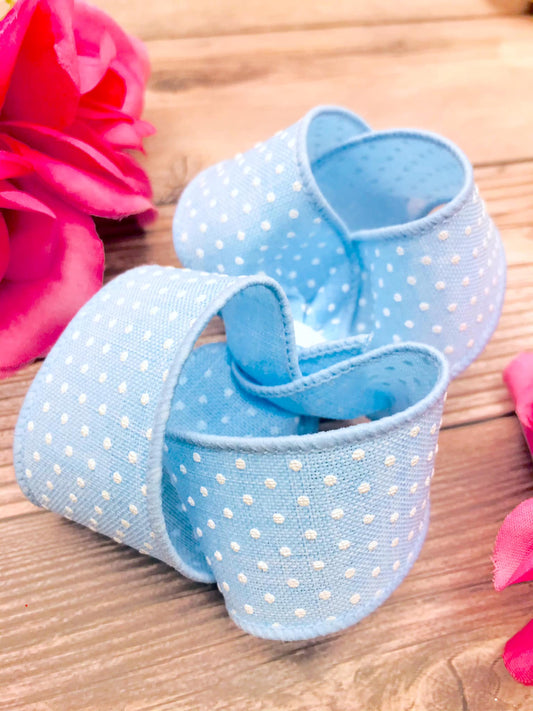 Baby Blue with White Dotties
