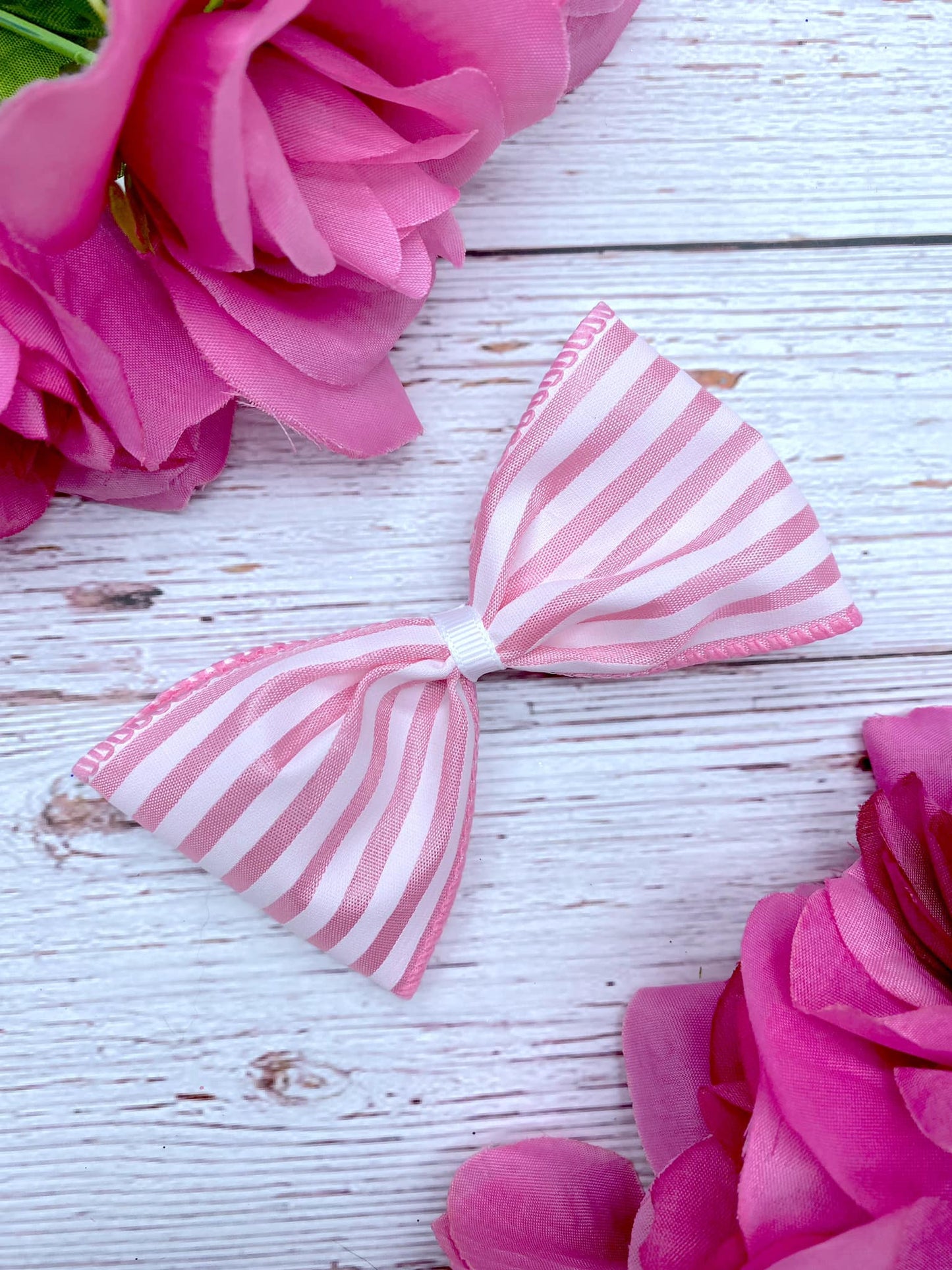 Baby Pink and White Mini Horizontal Stripes