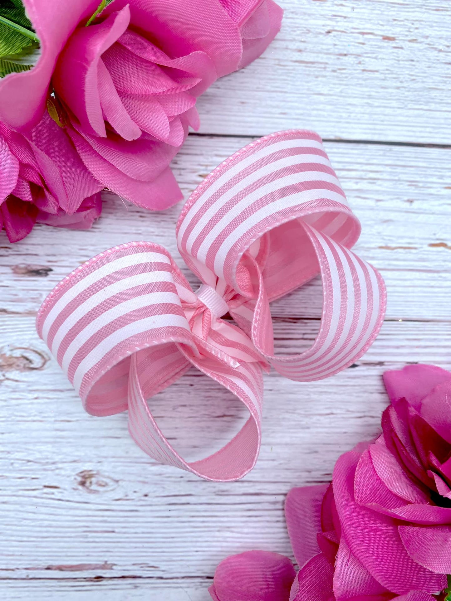 Baby Pink and White Mini Horizontal Stripes