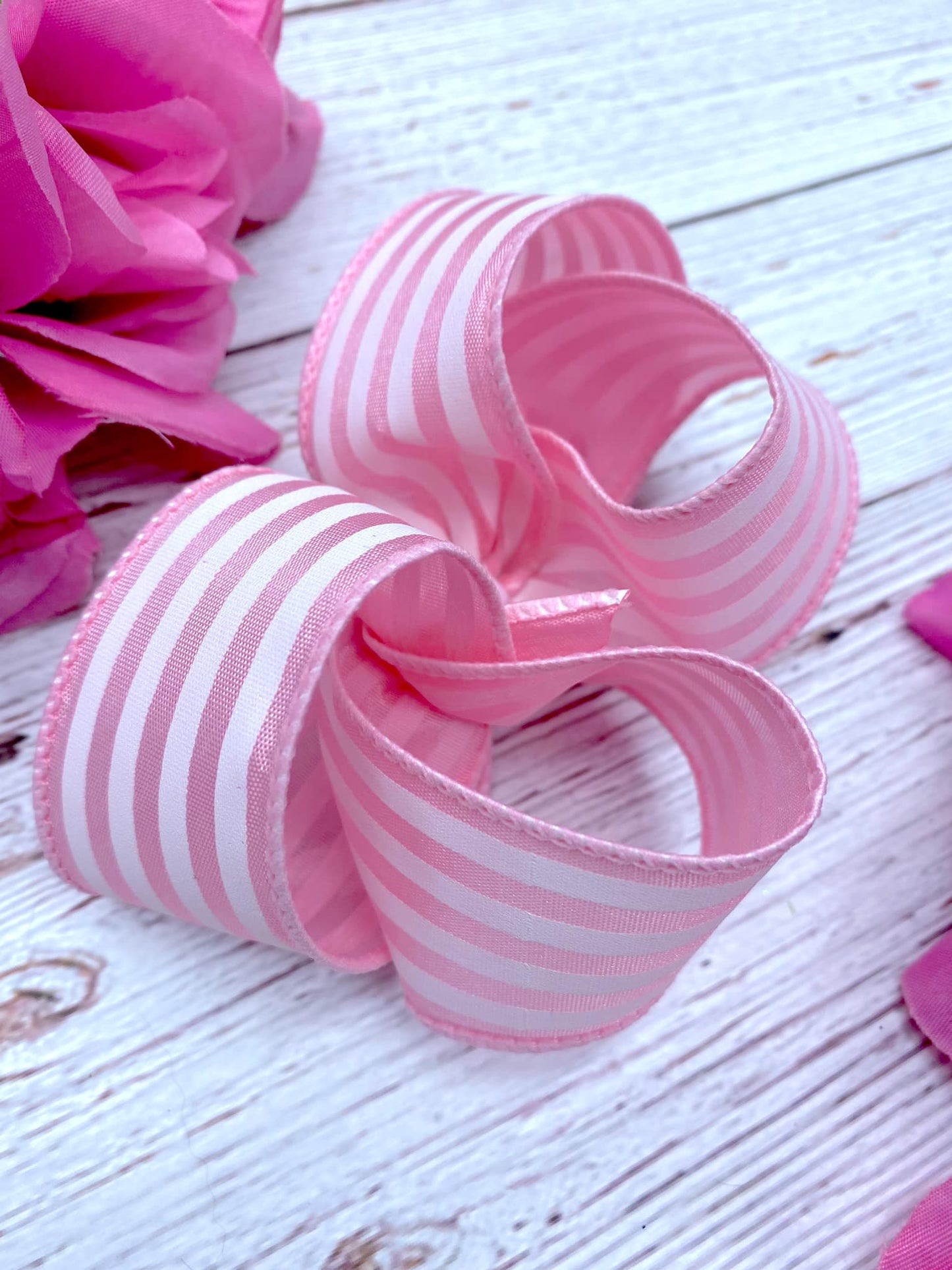 Baby Pink and White Mini Horizontal Stripes