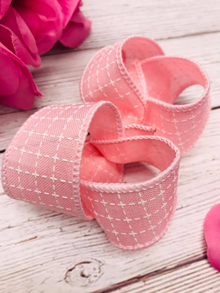 Baby Pink and White Stitching