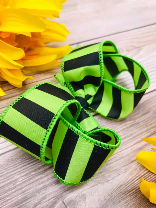 Black and Lime Vertical Stripes