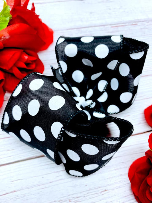 Black and White Big Polka Dots