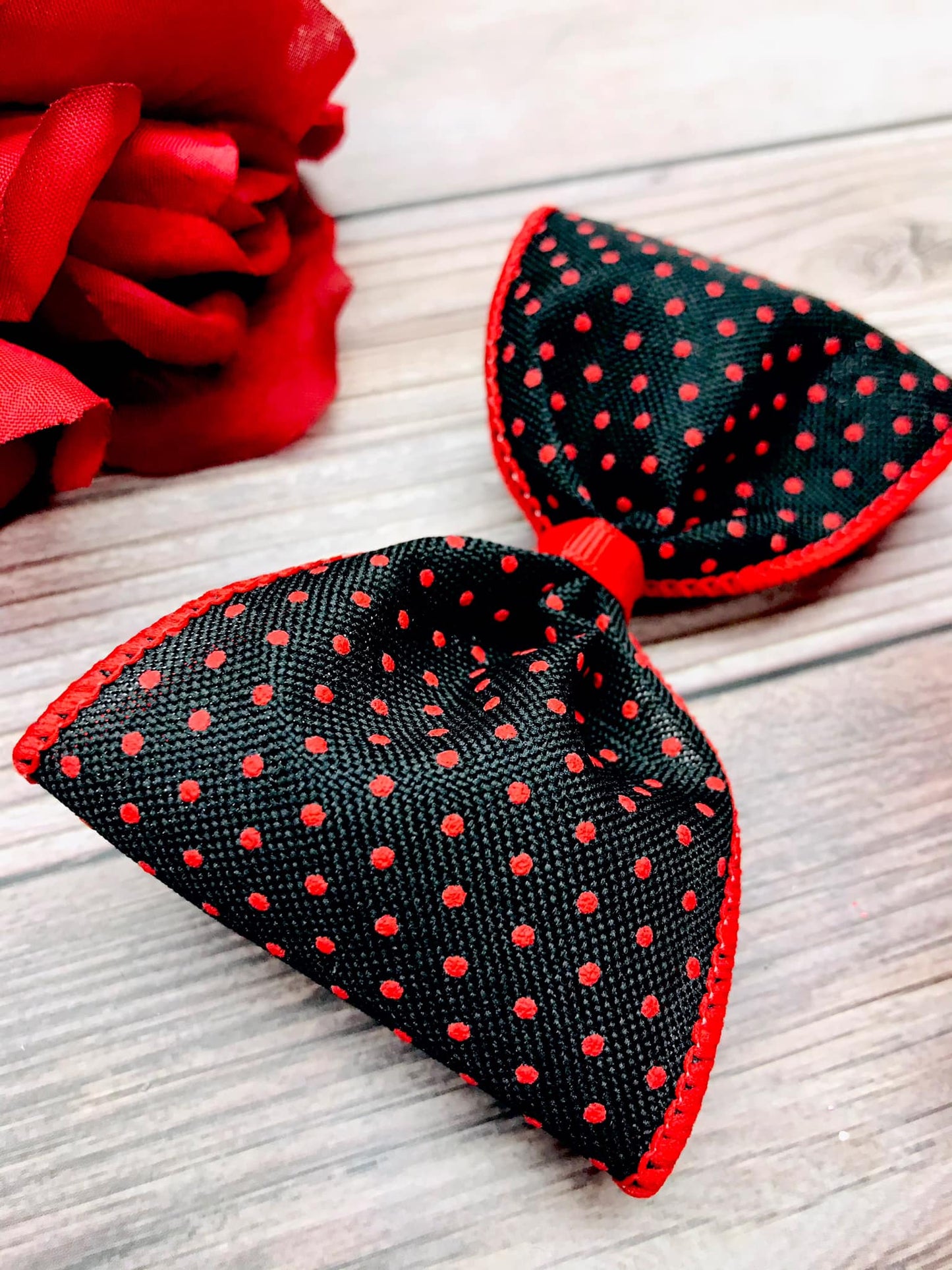 Black with Red Dotties