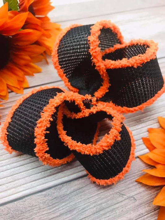 Chenille Black and Orange