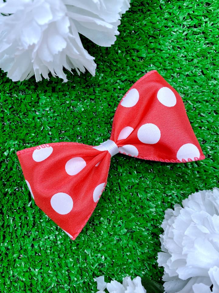 Coral and White Big Polka Dots