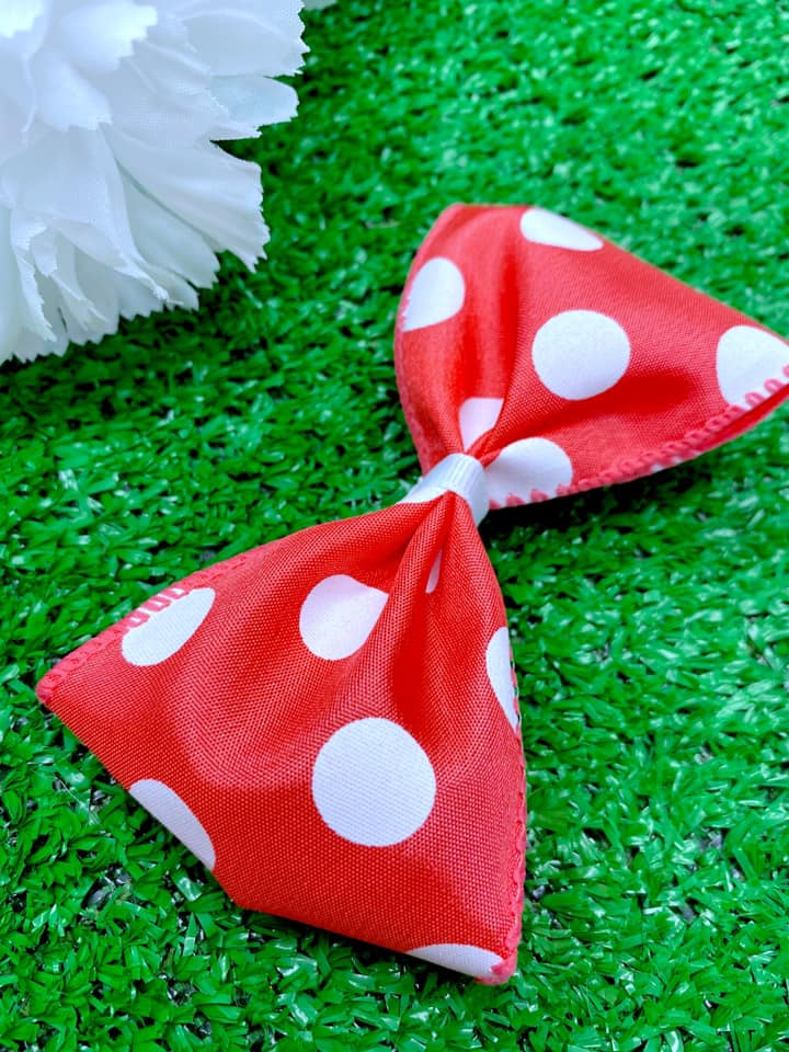 Coral and White Big Polka Dots