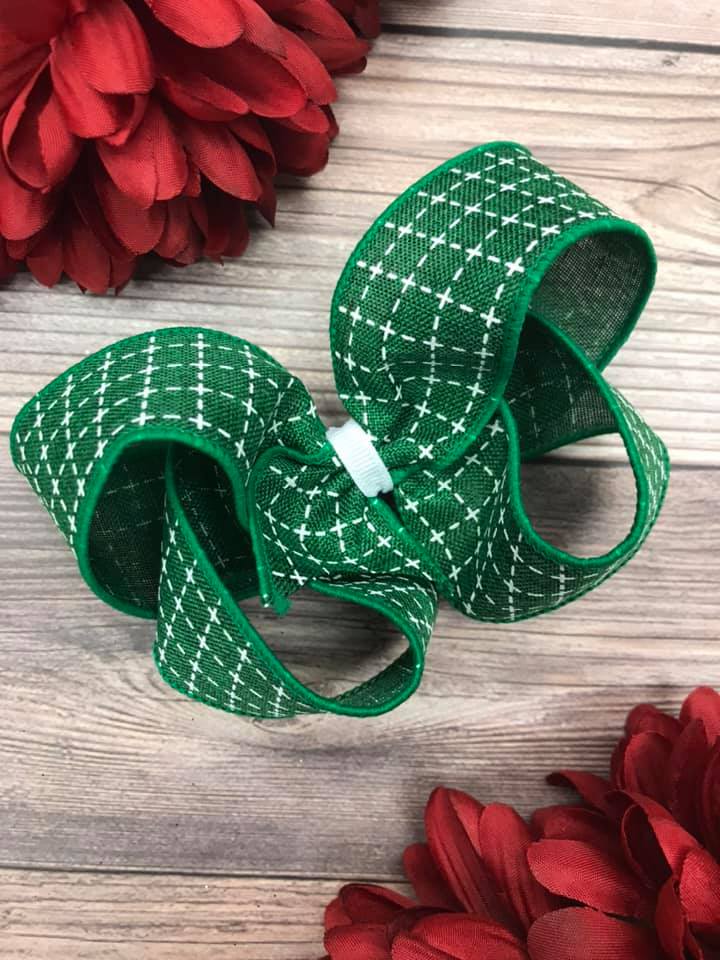 Emerald and White Stitching