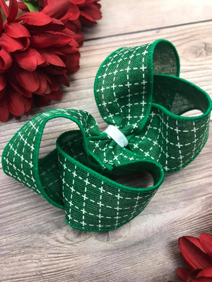 Emerald and White Stitching
