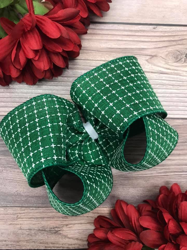 Emerald and White Stitching
