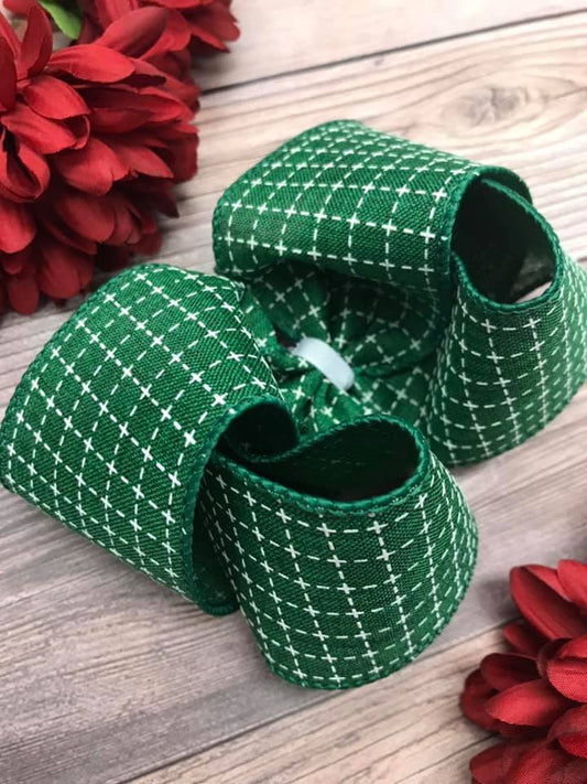 Emerald and White Stitching